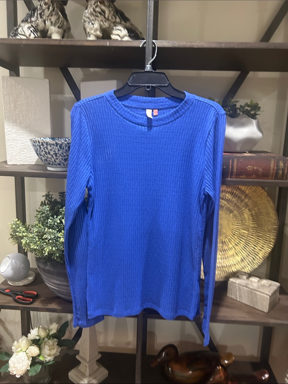 Philcro Blue Ribbed Long-Sleeve large NWOT